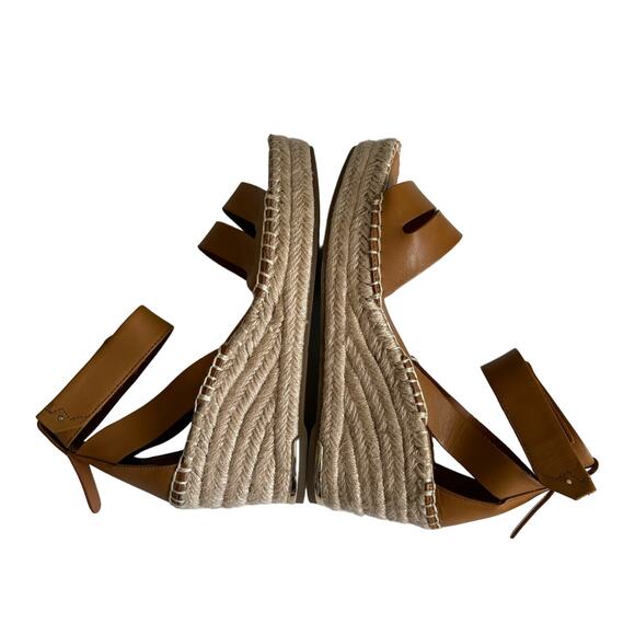 Franco Sarto Callia Cognac Strappy Leather
Wedge Espadrille Sandals Size 7 - Picture 5 of 7